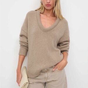 NWT Reformation Jonie Cashmere Oversized Scoop Neck Sweater Sz S